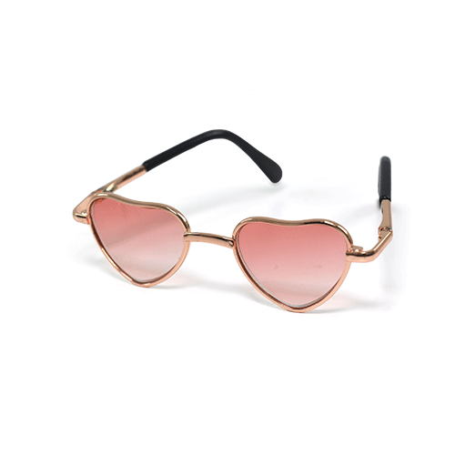 Arigurumi - rose gold heart shaped sunglasses